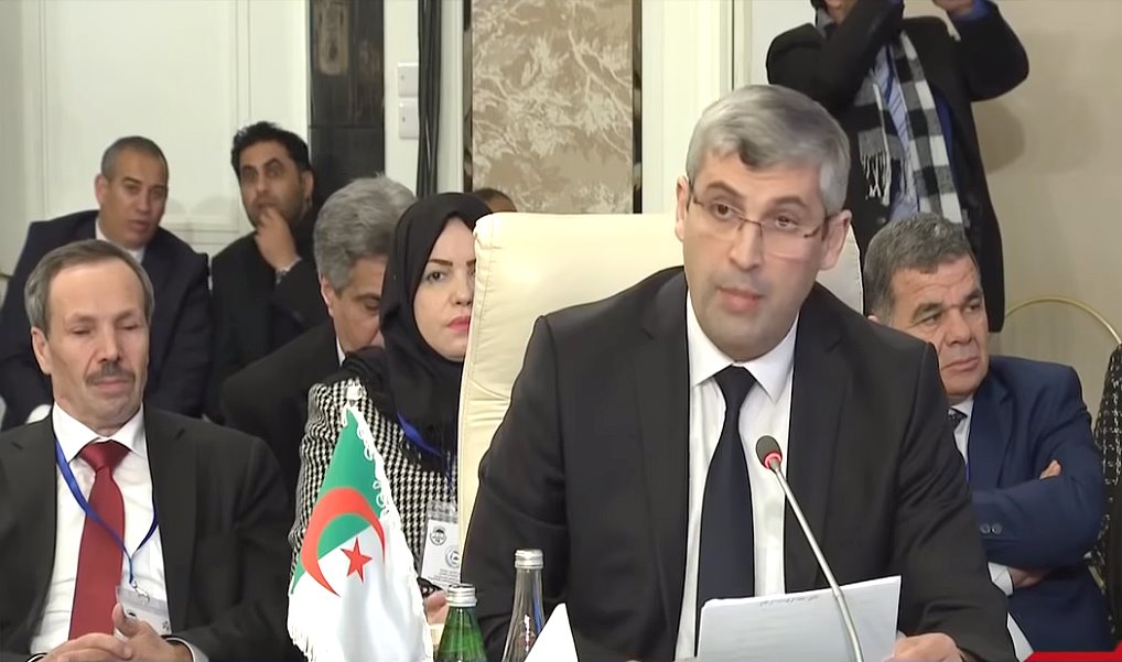 السيد مليك خذيري نائب رئيس مجلس الأمة يلقي خطابا باسم البرلمان الجزائري حول القضية الفلسطينية