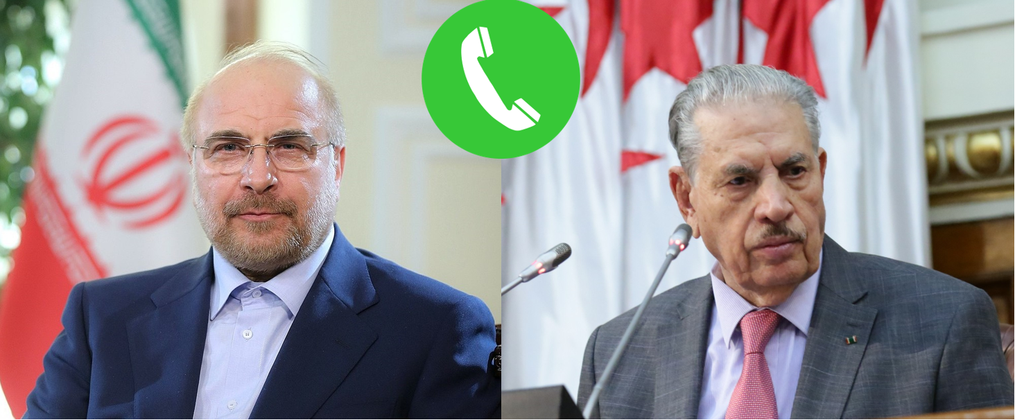 رئيس مجلس الأمة يتحادث مع رئيس مجلس الشورى للجمهورية الإسلامية الإيرانية