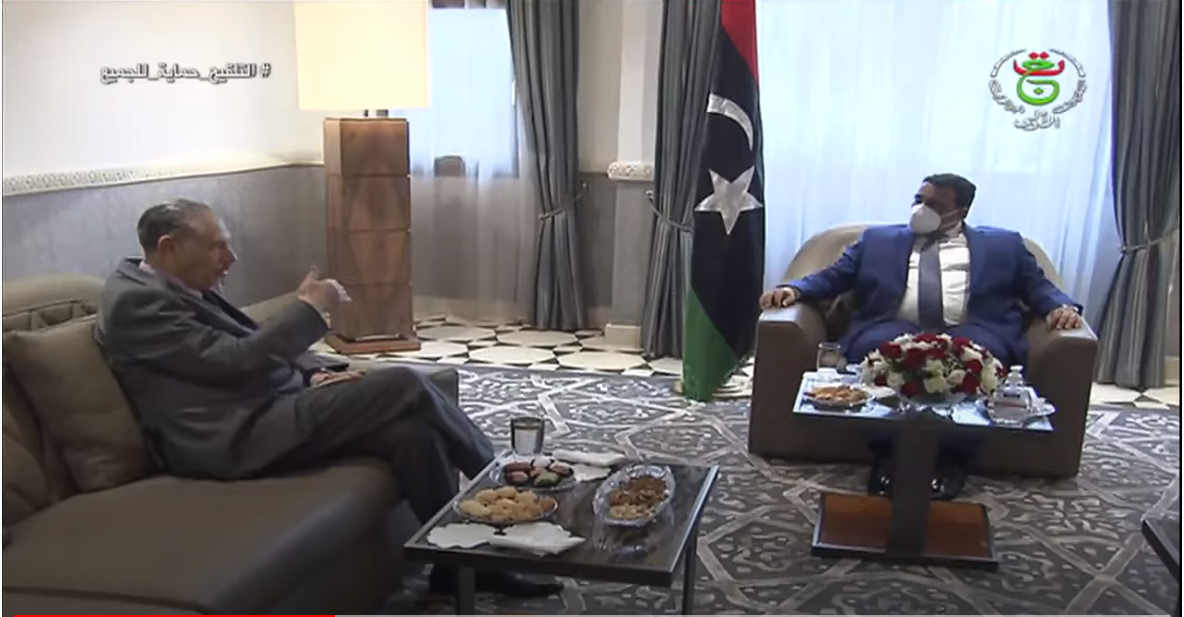 رئيس مجلس الأمة يؤدي زيارة مجاملة لرئيس المجلس الرئاسي الليبي