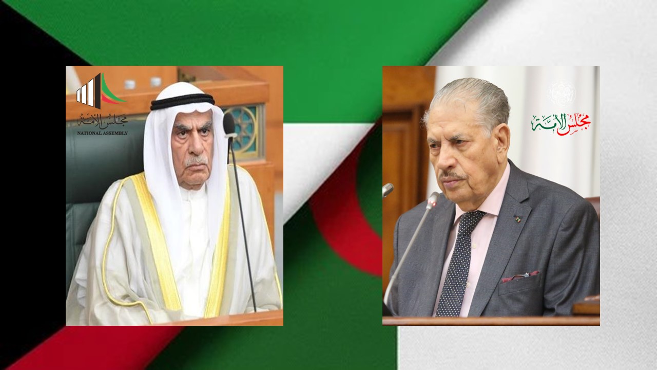 رئيس مجلس الأمة يهنئ السيد أحمد عبد العزيز السعدون،بعد تزكيته رئيسا لمجلس الأمة لدولة الكويت الشقيقة