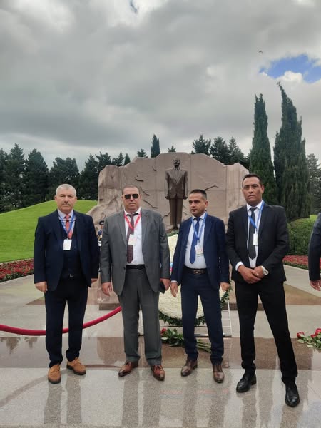 السيد سليم شنوفي، نائب رئيس مجلس الأمة، بمعية وفد عن المجلس يشارك في المراسم المخلّدة للذكرى المئوية لمؤسس جمهورية أذربيجان المرحوم "حيدر علييف"