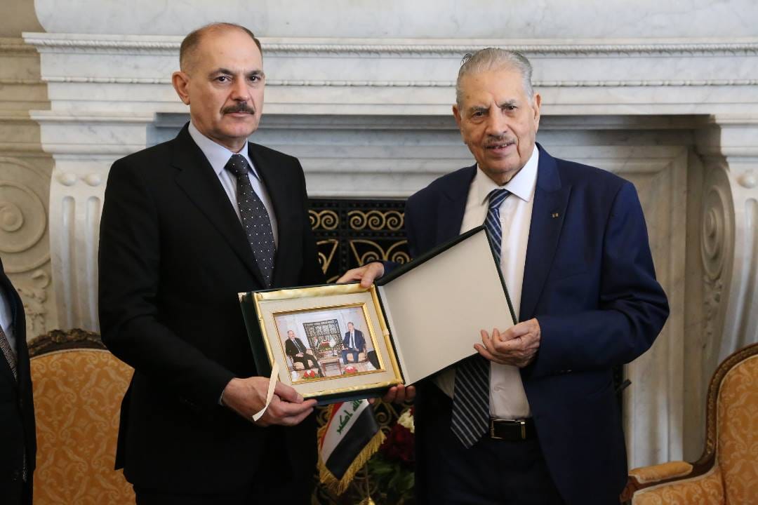 السيد صالح ڨوجيل رئيس مجلس الأمة يستقبل السيد جاسم محمد عبود، رئيس المحكمة الإتحادية العليا لجمهورية العراق