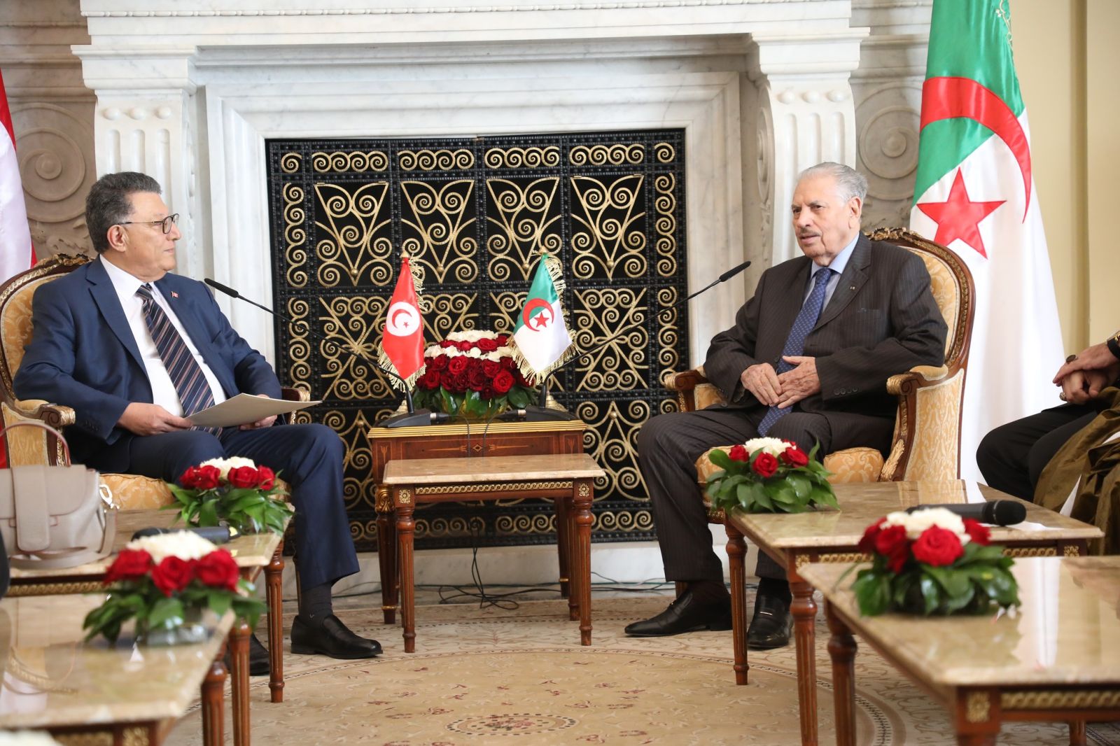 السيد صالح قوجيل رئيس مجلس الأمة، يستقبل بمقر المجلس السيد ابراهيم بودربالة، رئيس مجلس نواب الشعب التونسي