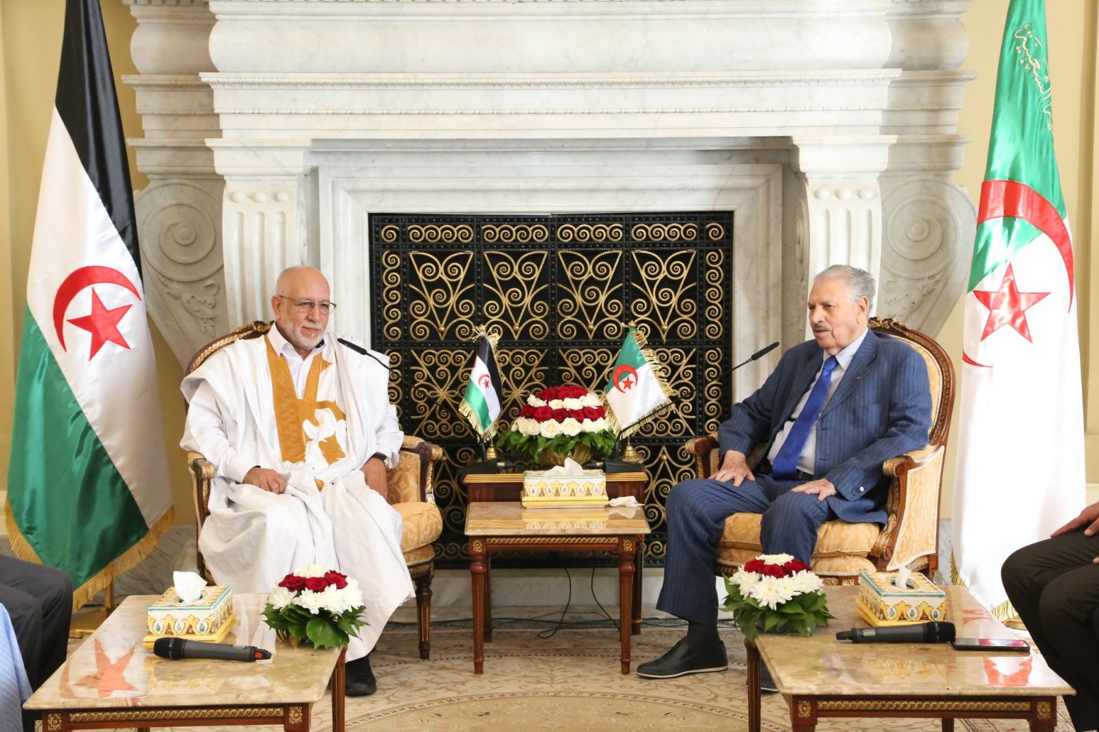 السيد صالح قوجيل، رئيس مجلس الأمة يستقبل السيد حمة سلامة رئيس المجلس الوطني للجمهورية العربية الصحراوية الديمقراطية