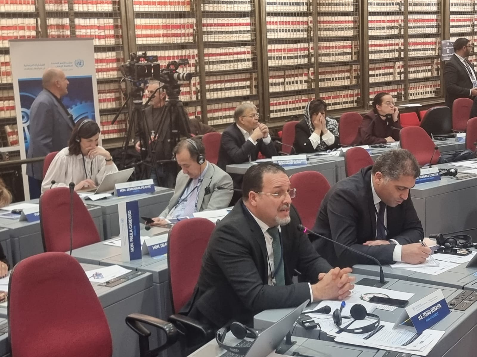 السيد فؤاد سبوتة، عضو مجلس الأمة،  النائب الأول لرئيس البرلمان العربي يشارك في الحوار البرلماني الرابع حول مكافحة استخدام الذكاء الاصطناعي  والتقنيات الجديدة لأغراض ارهابية