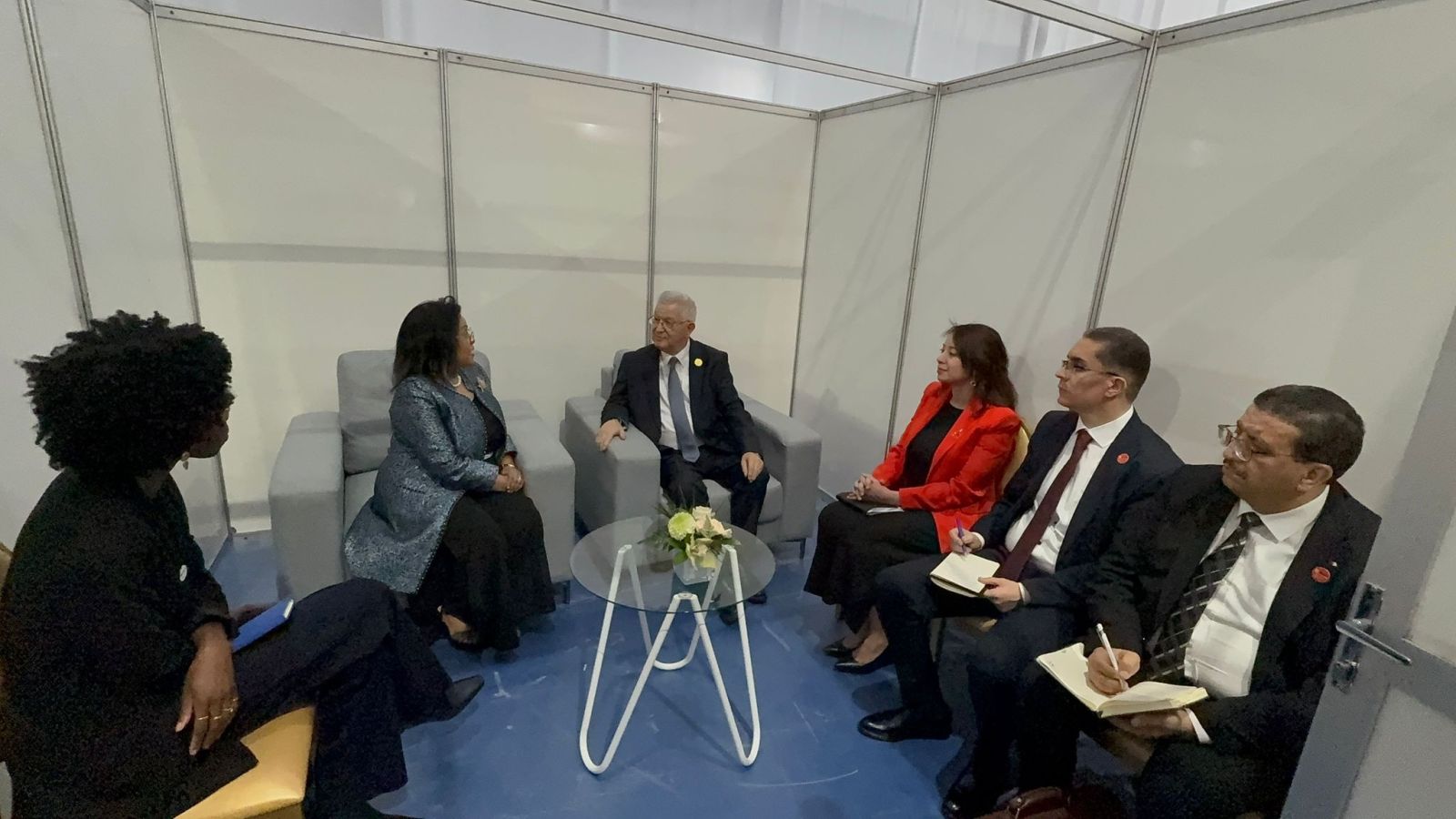 السيد عزوز ناصري، رئيسُ مجلس الأمة، ممثلُ رئيسِ الجمهورية، يلتقي بالمديرة التنفيذية لوكالة التنمية التابعة للاتحاد الإفريقي، السيدة  ناردوس بيكيلي توماس